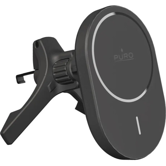 Puro Car Holder With Qi2 Charger, Magsafe Compatible - Black - (PUSH2QIMAGBLK)
