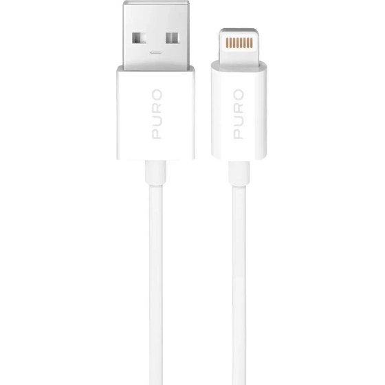Puro Tpe 12W USB-A - Lightning Cable 2m - White - (PUCAPLT12W2MTWHI)