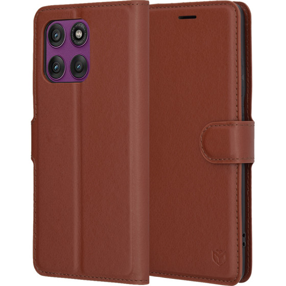 Techsuit - Leather Folio - Motorola Edge 60 Pro - Brown