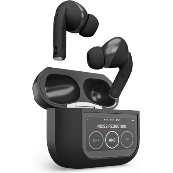 SBS Wireless Earphones Tws With Lcd & Anc Black - (EEARTWSMOODBTK)