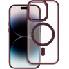 Matte Mag Cover Case Compatible With Magsafe For Iphone 17 Pro Max Plum Red OEM