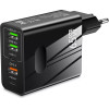 Techsuit - Premium Wall Charger Pentaxpower (CHC1) - 3x USB, 2x Type-C Pd 25W, 65W, GaN, Fast Charge - Black