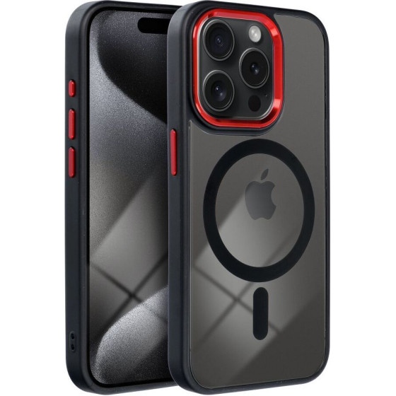 Color Edge Mag Cover Case Compatible With Magsafe For Iphone 17 Pro Max Black red