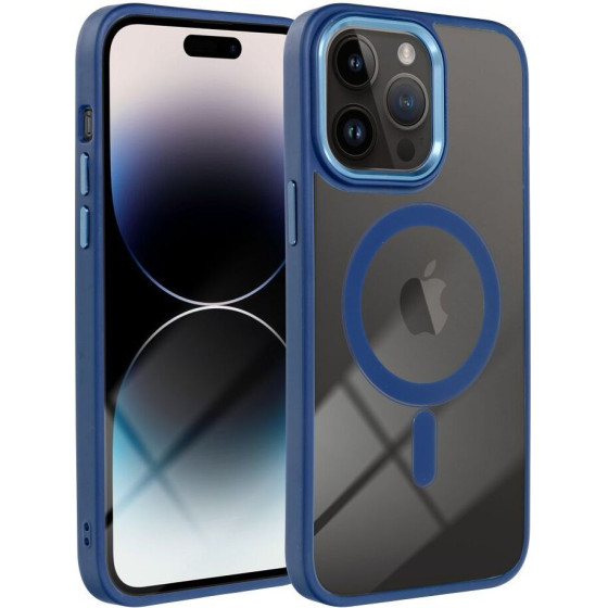 Color Edge Mag Cover Case Compatible With Magsafe For Iphone 17 Pro Max Navy blue
