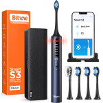 Bitvae - Electric Toothbrush (BVS3 Smart) - Sonic, 4 Heads with Cover, Case, 5Modes, Timer, Pressure Sensor, App - Night Blue