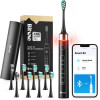 Bitvae - Electric Toothbrush (S2 Smart) - Ultrasonic, Soft, 8 Heads, Case, Red Light Pressure Sensor, 5Modes, 1400mAh - Black