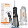 Bitvae - Water Flosser (C6) - Larger 300ml Size, with 6 Jet Tips, 3 Modes, 5 Intensities, Rechargeable - Black / Gold