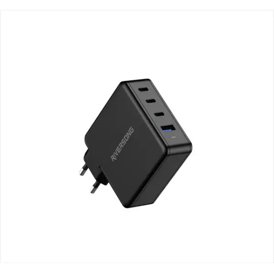 Riversong Travel Adapter Powerkub G100 Quad Usb Black - (AD105)