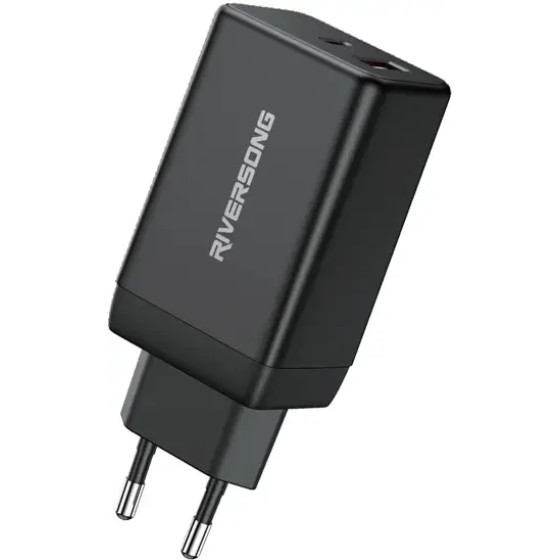 Riversong Travel Adapter Powerkub G65 Pro Dual Usb Black - (AD121)