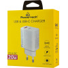Powertech ��������� ������ USB/USB-C, 20W, GaN, ������ - (PT-1437)