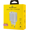 Powertech ��������� ������ USB/USB-C, 30W, GaN, ������ - (PT-1433)