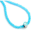 Carat Shop Barbie - Blue Bead Necklace With Round Barbie - Bead Charm (BMN00005)