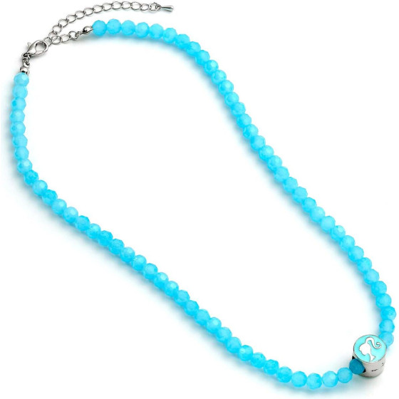 Carat Shop Barbie - Blue Bead Necklace With Round Barbie - Bead Charm (BMN00005)