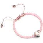 Carat Shop Barbie - Pink Bead Friendship Bracelet With Heart Shaped Bead (BMFB0007)