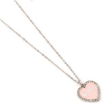 Carat Shop Barbie - Pink Enamel Heart Pendant Necklace With Crystal (BMN00003)