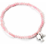 Carat Shop Barbie - Sterling Silver Silhouette Charm & Rose Quartz Bead Bracelet (BMSB0018)