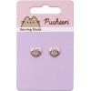 Carat Shop Pusheen - The Cat Pink Enamel And Gold Heart Stud Earrings (PTCE0104)