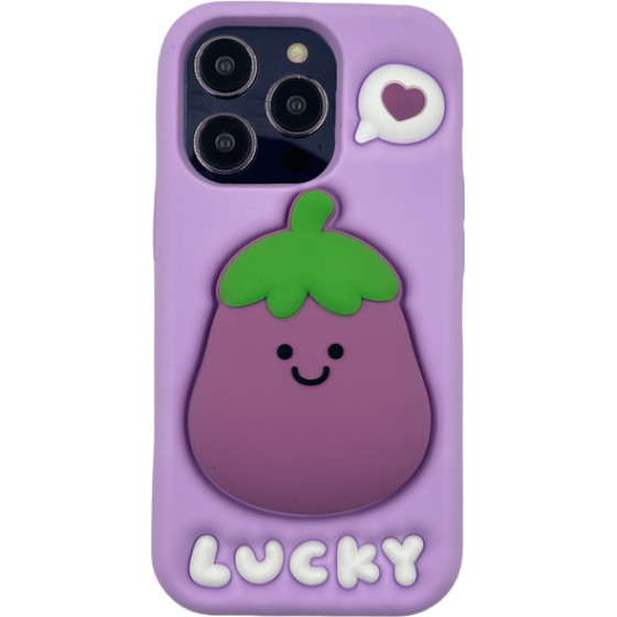 3DCase Etui Case 3D Eggplant With Holder Iphone 14