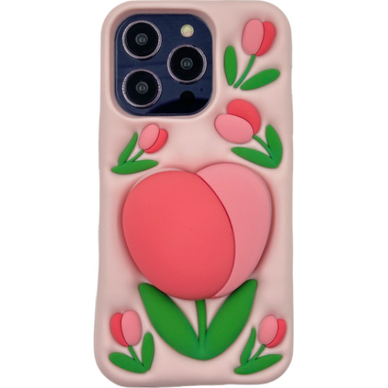 3DCase Etui Case 3D Tulip With Holder Iphone 14 PRO