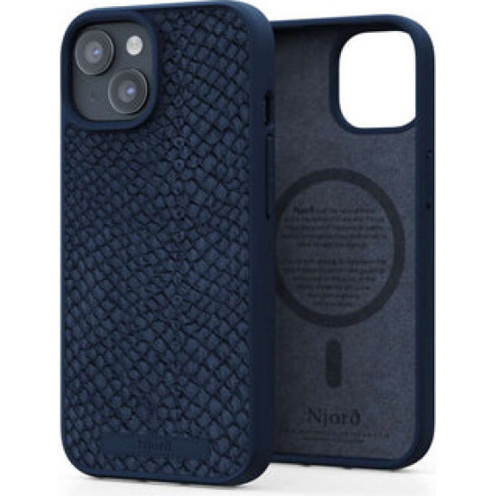Njord ''Salmon Leather MagSafe'' Cover For Apple Iphone 14 Pro, blue