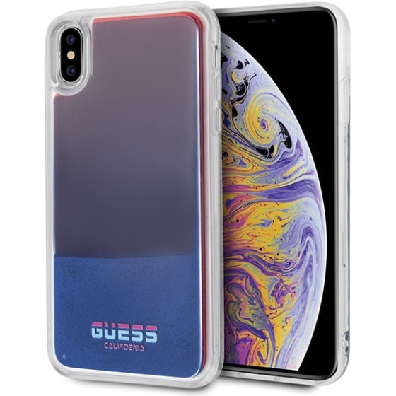 Guess GUHCI65GLcre Iphone Xs Max czerwony/Red Hard Case California Glow In The dark