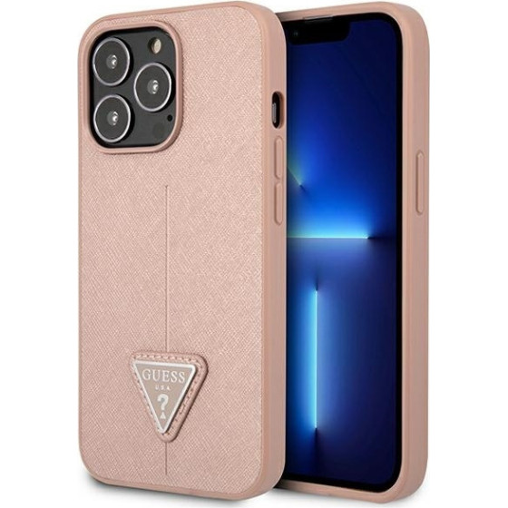 Guess GUHCP13XPsatlp Iphone 13 Promax 6,7'' rozowy/Pink Hardcase Saffianotriangle Logo