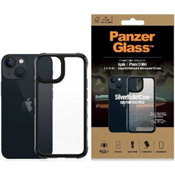 PanzerGlass Clearcase Iphone 13 Mini 5.4'' Black Antibacterial Military Grade Silverbullet 0318