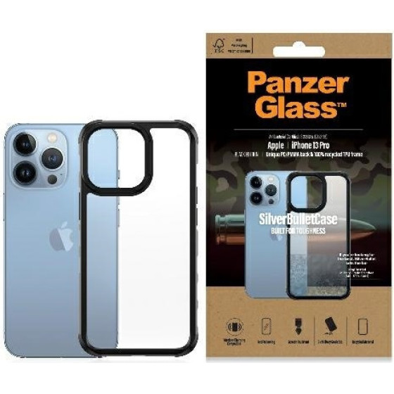 PanzerGlass Clearcase Iphone 13 Pro 6.1'' Black Antibacterial Military Grade Silverbullet 0324