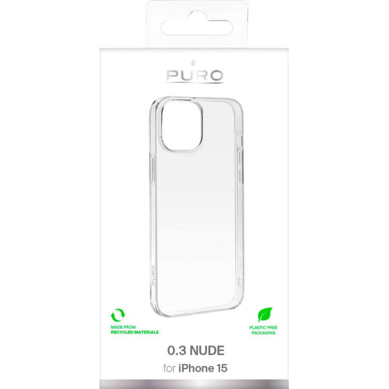 Puro Icon 0.3 Nude Case For Iphone 15 Transparent