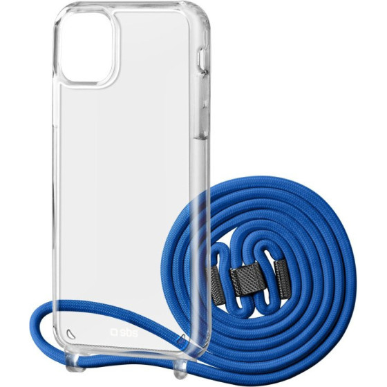 SBS Necklace Case Blue With Coloured strap, For Iphone 12/12 Pro