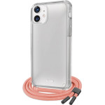 SBS Necklace Case Pink Salmon With Coloured strap, For Iphone 12/12 Pro
