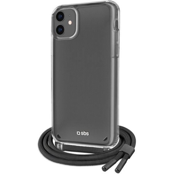 SBS Transparent Cover With Coloured Neck Strap For Iphone 11