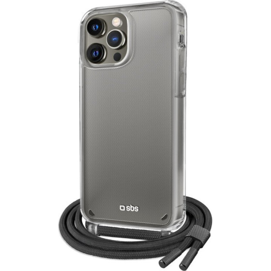 SBS Transparent Cover With Coloured Neck Strap For Iphone 13 Pro