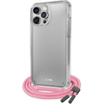SBS Transparent Cover With Neck Strap Iphone 13 Pro, pink