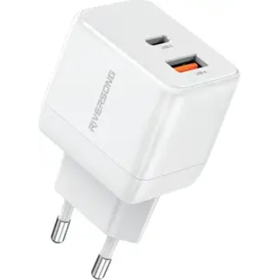 Riversong Travel Adapter Powerkub G30 Pro Dual Usb White - (AD118W)