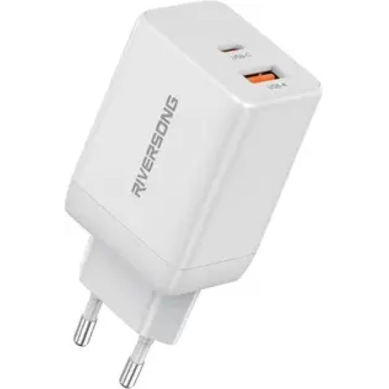 Riversong Travel Adapter Powerkub G45 Pro Dual Usb White - (AD120W)