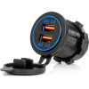 AMiO ����� �� 2 ����� Usb ��� ������ 12/24V Quick Charge 3.0 ��������� �� ���� Led ��� ����� - 1 ���. - (04218)