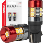 AMiO �������� Led T10 W5W 12V/24V Led CAN-Bus 9xSmd 3030 ����� ��� 5.500K (�� ����� �������-�����) - 2 ���. - (04242)