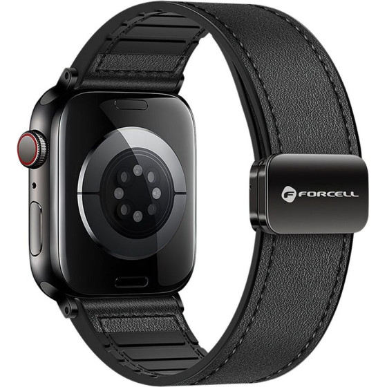 FORCELL F-Design FA21 Eco Leather Strap For Apple Watch 42 / 44 / 45 / 49 Mm black