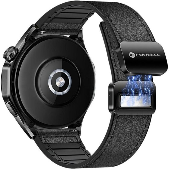 FORCELL F-Design FS20 Magnetic Eco Leather Strap For Samsung Watch 20 Mm black