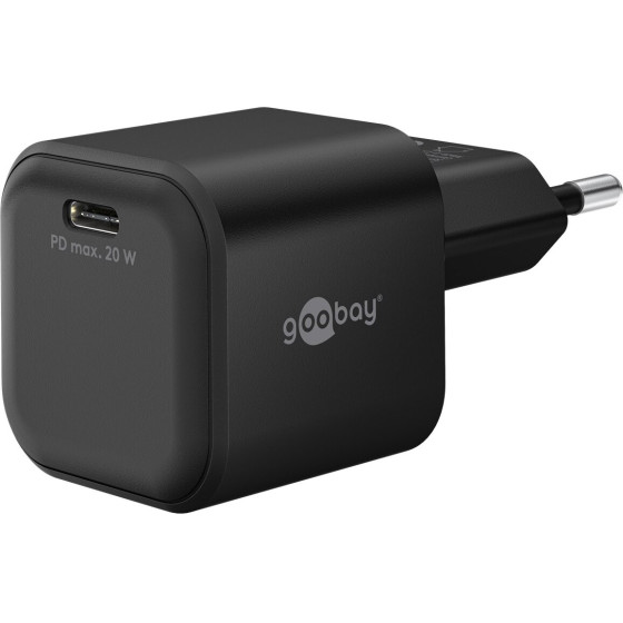 Goobay USB-C(TM) Pd Gan Fast Charger Nano (20 W) Black - (76690)