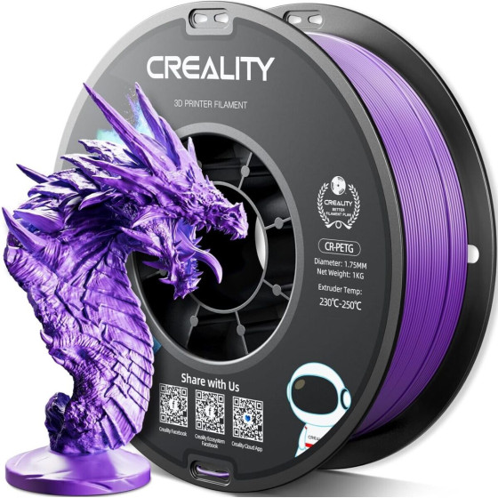 Creality CR-Petg Purple 3D Printer Filament, Hard Glossy, Tensile Str. 49MPA, 1 Kg Spool1.75 - (3301030045)