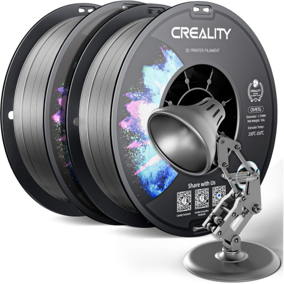 Creality CR-Petg Value Pack 2kg - 2x Gray 3D Printer Filament (grey) - (3301030133)