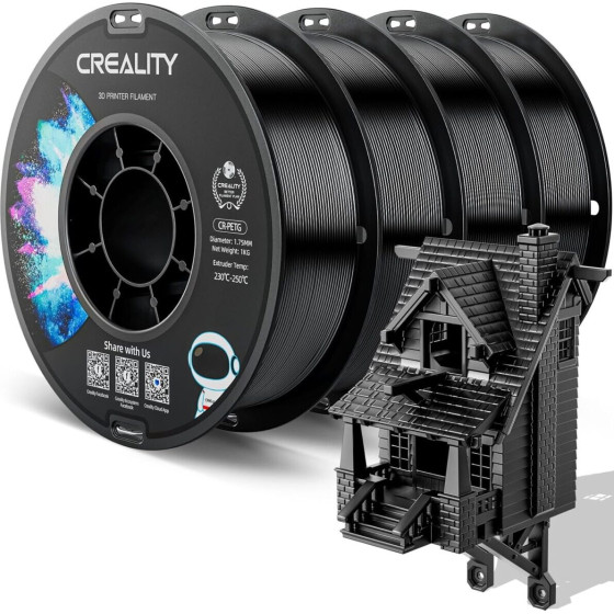 Creality CR-Petg Value Pack 4kg - 4x Black 3D Printer Filament No Reel - (3301030141)