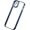 Baseus Glitter Transparent Case And Tempered Glass Set For Iphone 14 (blue)