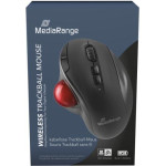 MediaRange Optical 7-Button Wireles With Trackball.Scrool Wheel, Dpi 800-2400, Black/Red - (MROS263)