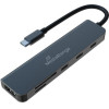 MediaRange Usb Type-C(R) 6-in-1 Multiport adapter, Silver - (MRCS519)