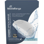 MediaRange Wired Optical 2-Button Hygienic Mouse With Touch-Scroll, 1.000 dpi, IP68, White - (MROS265)