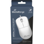 MediaRange Wired Optical 3-Button Mouse With Scroll-Wheel, 1.000 dpi, Symmetrical, 1.5m Cable, White) - (MROS255)