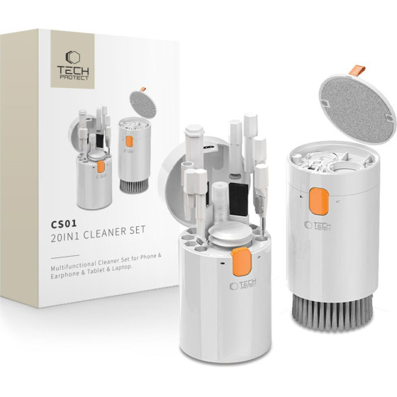Tech-Protect CS01 Cleaner Set 20IN1 For Phone & Earphone & Tablet & Laptop WHITE